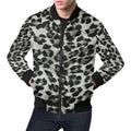 FUNSTUFFPRINT Gray Cheetah Leopard Pattern Print Mens 3D Bomber Jacket
