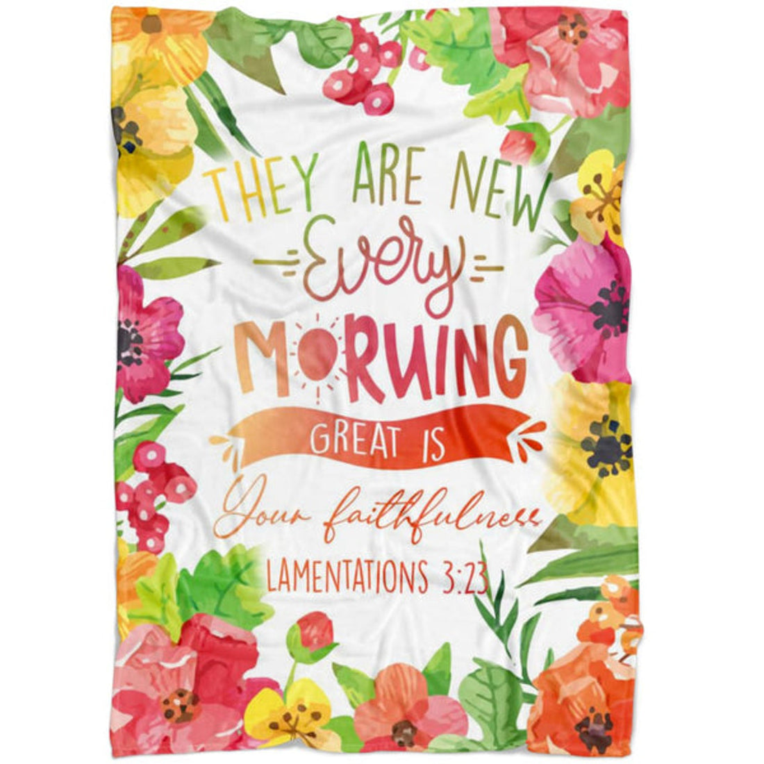 FUNSTUFFPRINT Great Is Your Faithfulness Lamentations 323 Fleece Blanket - Christian Blanket - Bible Verse Blanket