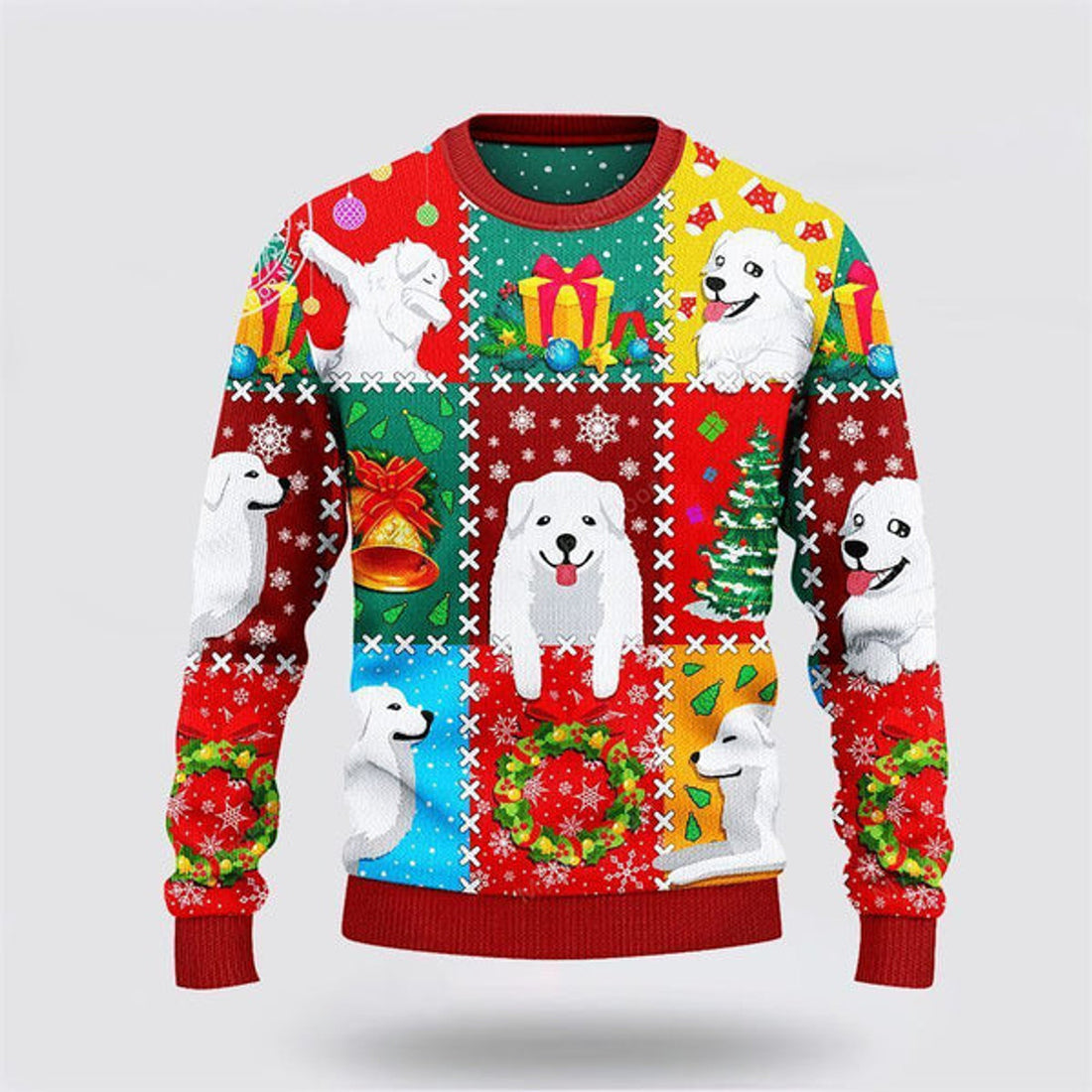 FUNSTUFFPRINT Great Pyrenees Dog Lovers Christmas Wishes All Over Ugly Christmas Sweater For Men And Women, Gift For Christmas, Best Winter Christmas Outfit Ugly Sweater