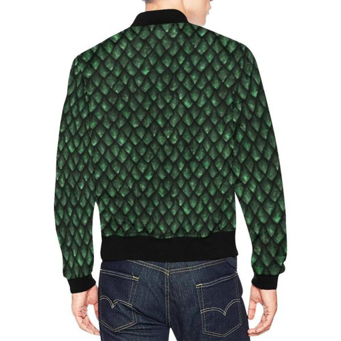 FUNSTUFFPRINT Green Egg Skin Dragon Pattern Print Men's 3D Bomber Jacket