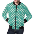 FUNSTUFFPRINT Green White Polka dot Pattern Print Mens 3D Bomber Jacket