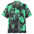 Green Drum Hawaiian Shirt for Men, Funny Drummer Gift, Drums Player Shirt, Drums Player Gift