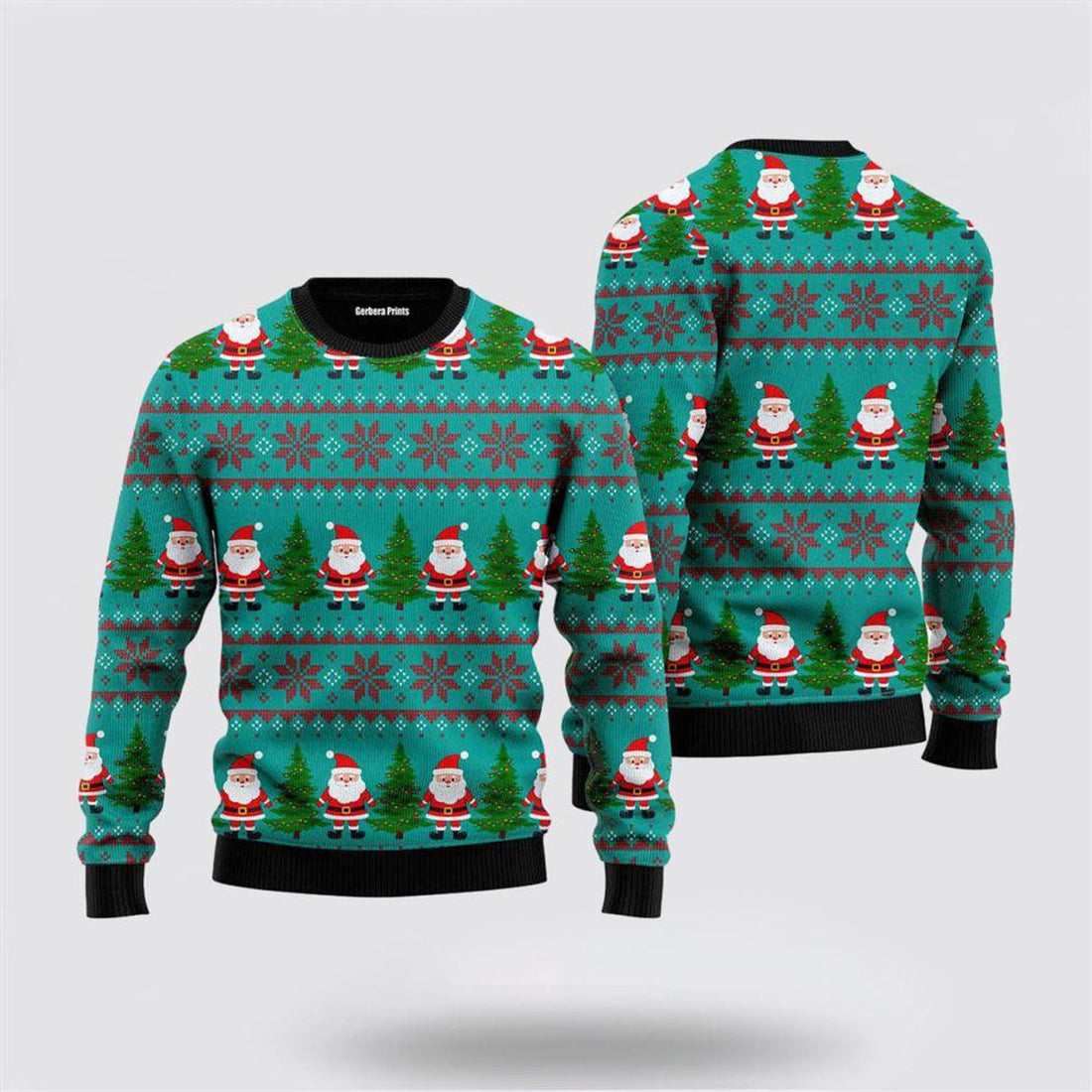 FUNSTUFFPRINT Green Santa Claus Merry Christmas Ugly Christmas Sweater – Christmas Gifts For Frends Ugly  Sweater