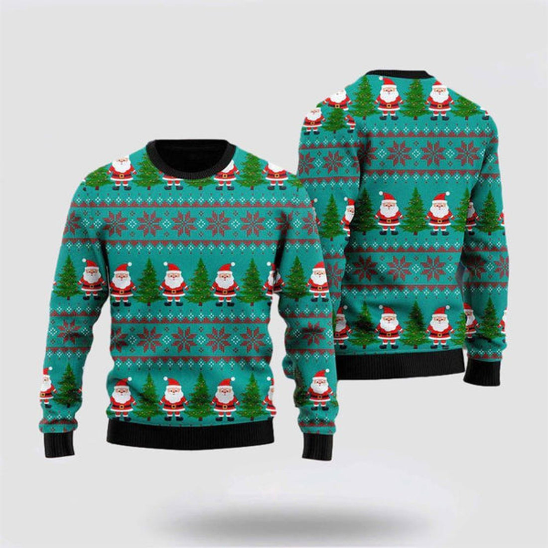 FUNSTUFFPRINT Green Santa Claus Merry Christmas Ugly Christmas Sweater For Men And Women, Best Gift For Christmas, The Beautiful Winter Christmas Outfit Ugly Sweater