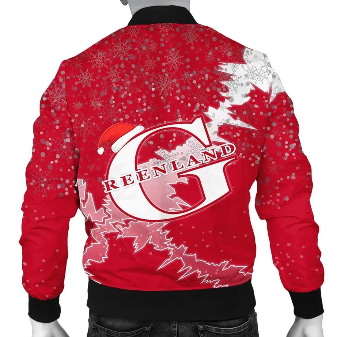 FUNSTUFFPRINT Greenland Christmas Coat Of Arms Men Bomber Jacket Style 3D Bomber Jacket