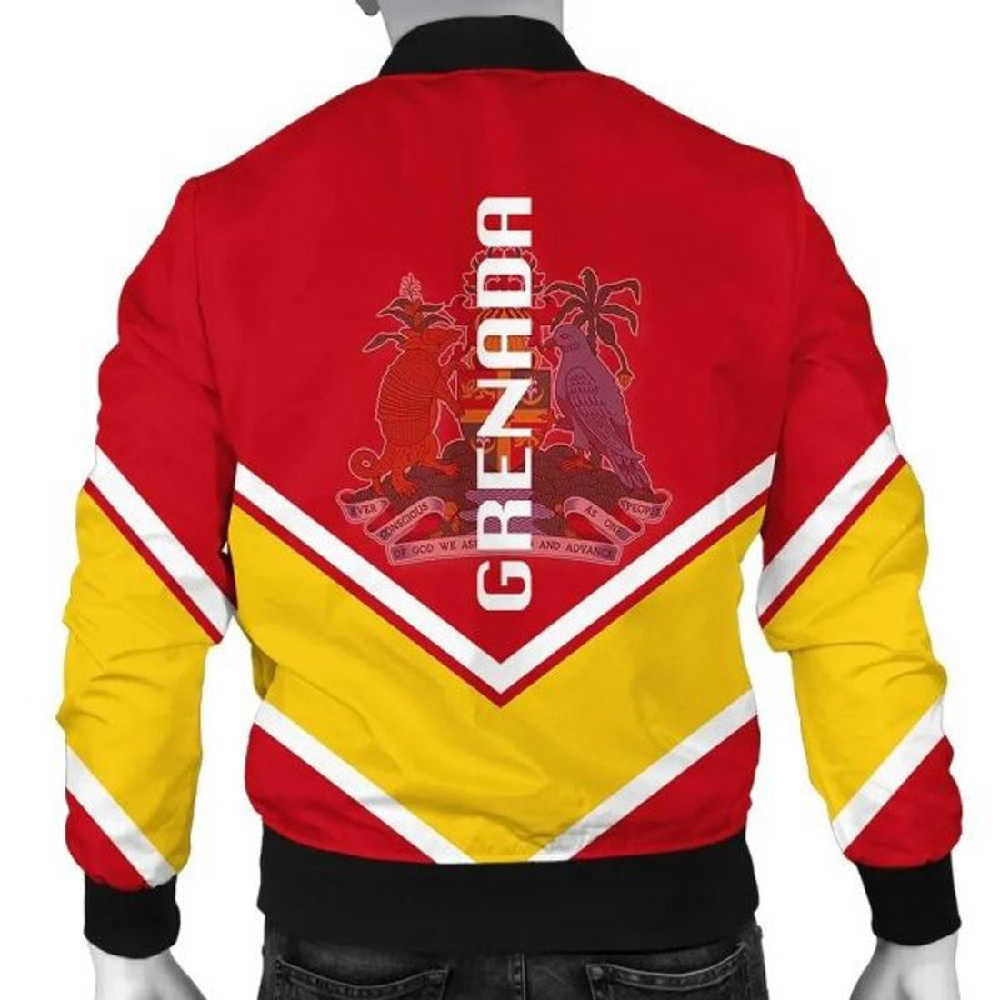 FUNSTUFFPRINT Grenada Coat Of Arms Men Bomber Jacket Lucian Style Bomber Jacket