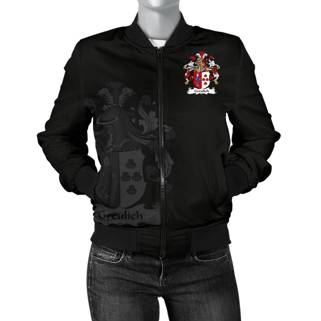FUNSTUFFPRINT Greulich Germany Men's Bomber Jacket - German Family Crest 3D Bomber Jacket