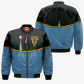 FUNSTUFFPRINT Grey Bomber Jacket Custom Black Clover Cosplay Costumes 3D Bomber Jacket