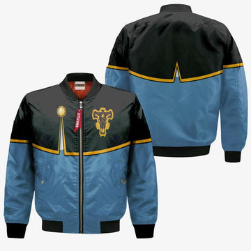 FUNSTUFFPRINT Grey Bomber Jacket Custom Black Clover Cosplay Costumes 3D Bomber Jacket