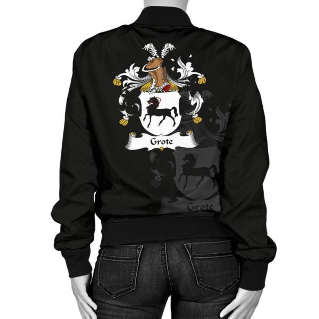 FUNSTUFFPRINT Grote Germany Men's Bomber Jacket - German Family Crest Bomber Jacket