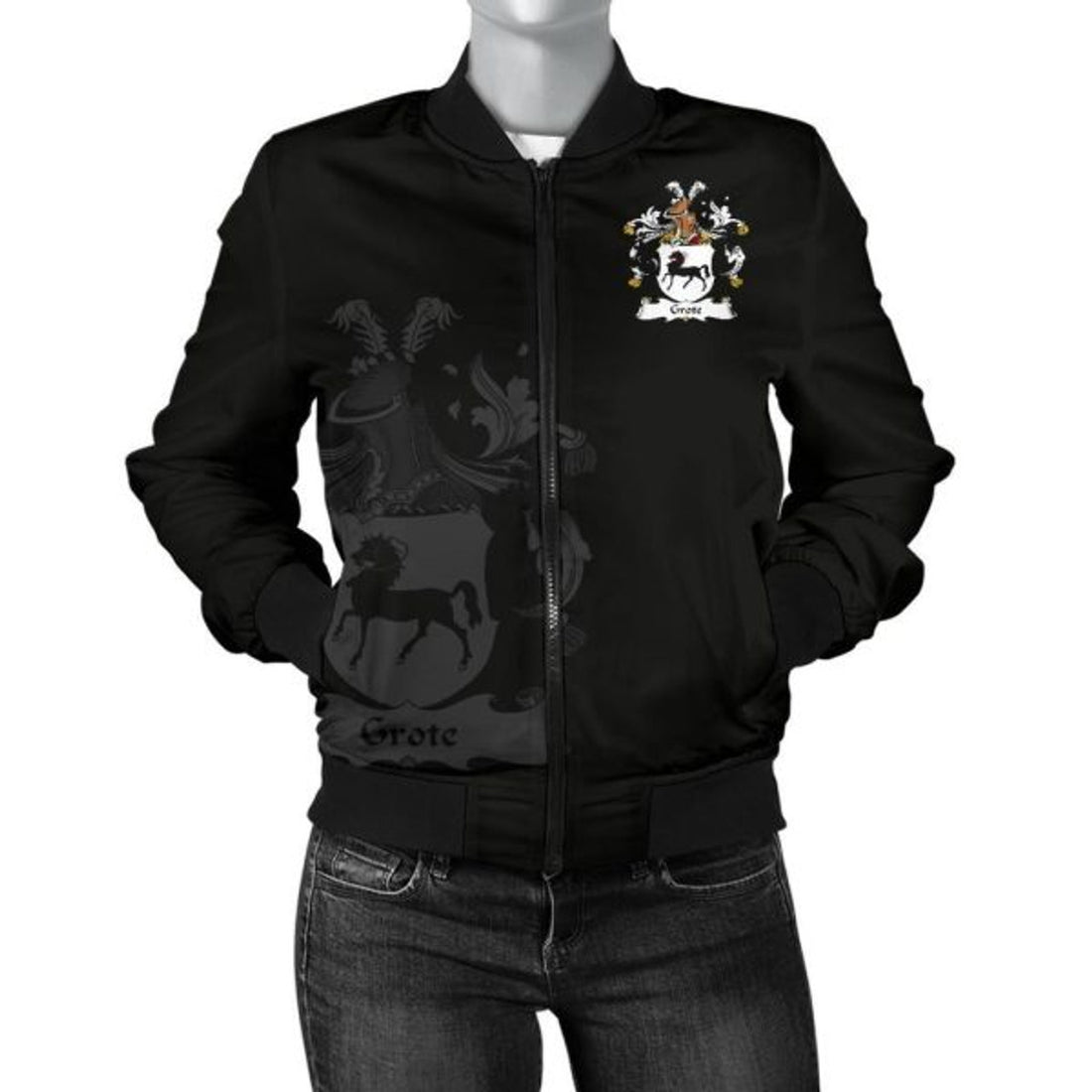 FUNSTUFFPRINT Grote Germany Men's Bomber Jacket - German Family Crest Bomber Jacket
