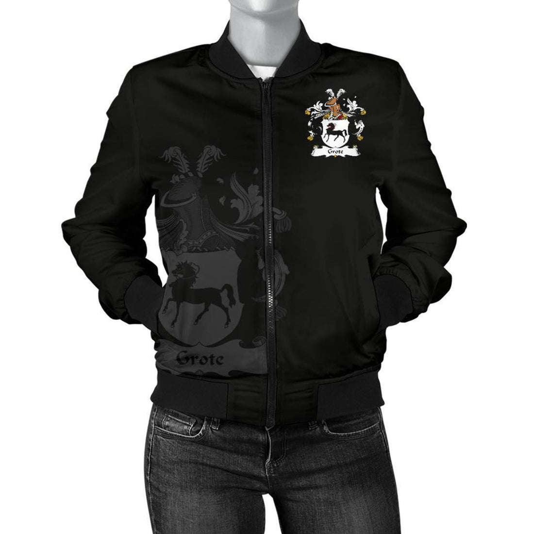 FUNSTUFFPRINT Grote Germany Men's Bomber Jacket - German Family Crest 3D Bomber Jacket