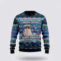 FUNSTUFFPRINT Grumpy Cat Coffee Funny Family Ugly Christmas Sweater For Men And Women, Best Gift For Christmas, Christmas Fashion Winter  Ugly  Sweater