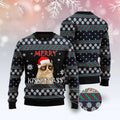 FUNSTUFFPRINT Grumpy Cat Kissmyass Ugly Christmas Sweater, Christmas Cat Ugly Sweater, Ugly Cat Xmas Sweater Ugly Sweater