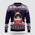 FUNSTUFFPRINT Grumpy Cat Merry Christmas Xmas Santa Hat Ugly Christmas Sweater For Men And Women, Best Gift For Christmas, Christmas Fashion Winter  Ugly  Sweater