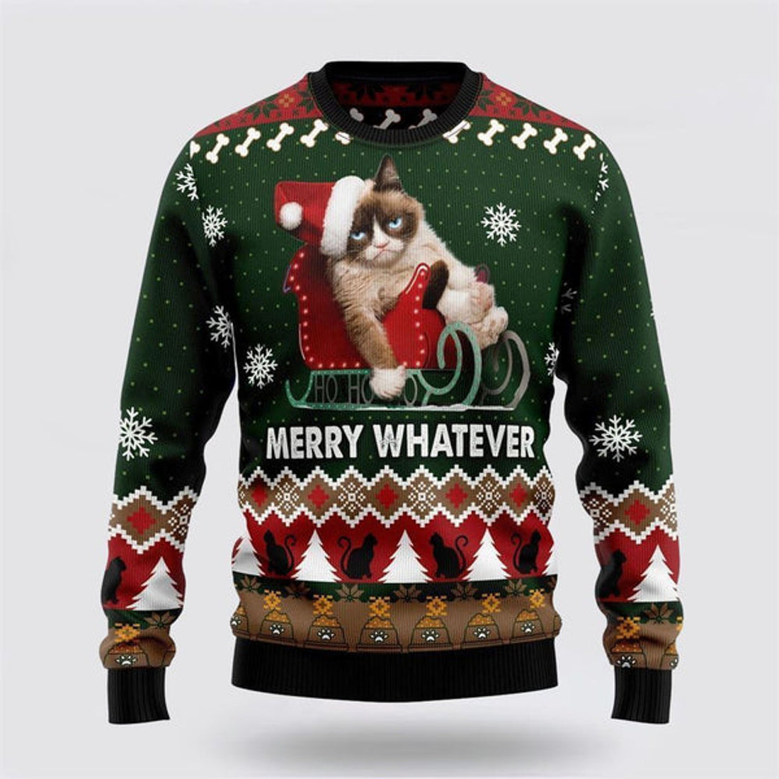 FUNSTUFFPRINT Grumpy Cat Ugly Christmas Sweater For Men And Women, Best Gift For Christmas, Christmas Fashion Winter  Ugly  Sweater