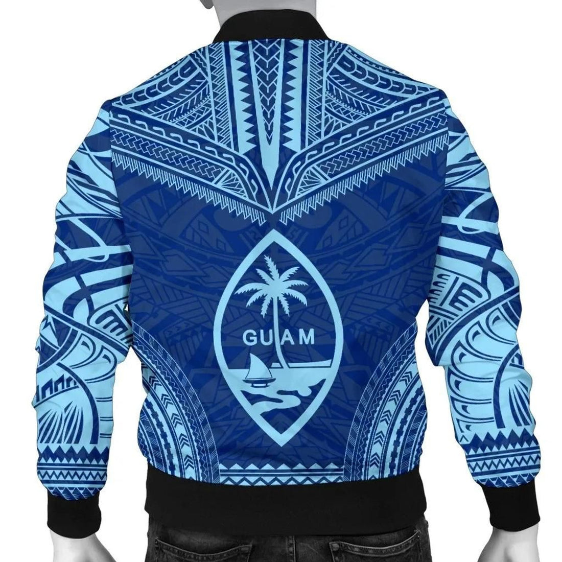 FUNSTUFFPRINT Guam Flag Polynesian Chief Men's 3D Bomber Jacket