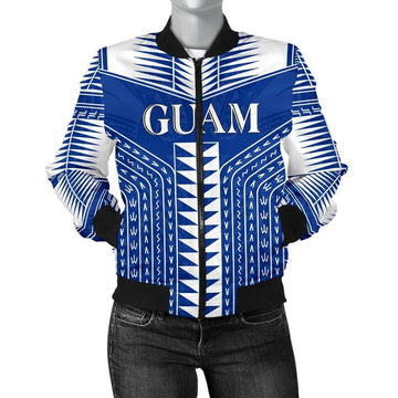 FUNSTUFFPRINT Guam Polynesia Women's Bomber Jacket - 3D Bomber Jacket