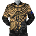 FUNSTUFFPRINT Guam Polynesian Bomber Jacket (Men) - Golden Turtle 3D Bomber Jacket