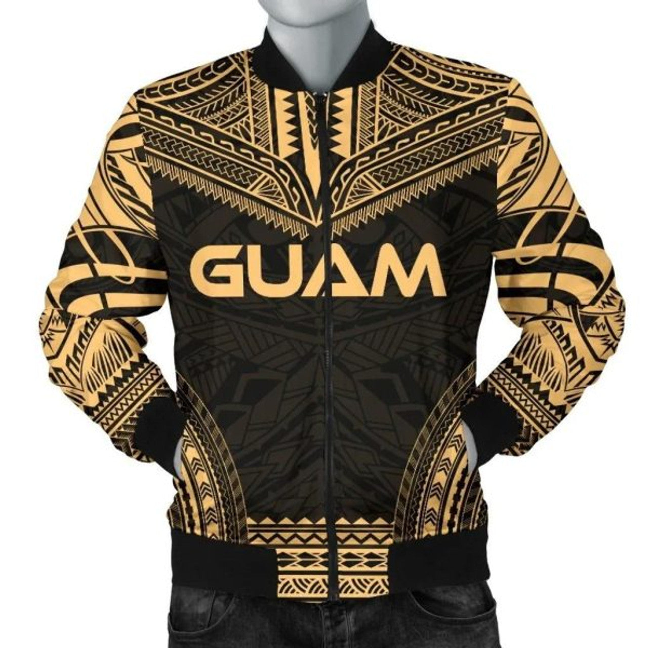 FUNSTUFFPRINT Guam Polynesian Chief Men's Bomber Jacket