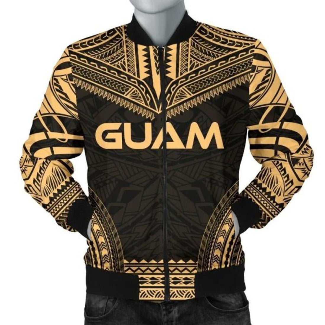 FUNSTUFFPRINT Guam Polynesian Chief Men's Bomber Jacket