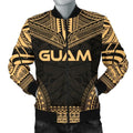 FUNSTUFFPRINT Guam Polynesian Chief Men's Bomber Jacket - Gold Version 3D Bomber Jacket