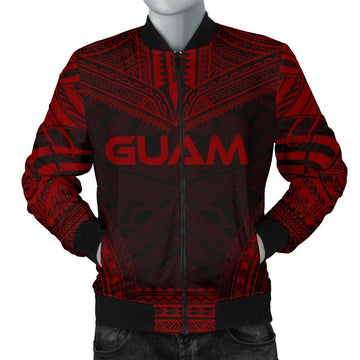 FUNSTUFFPRINT Guam Polynesian Chief Men's Bomber Jacket - Red Version 3D Bomber Jacket