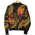 FUNSTUFFPRINT Guam Polynesian Women Bomber Jacket - Gold Plumeria - Bomber Jacket