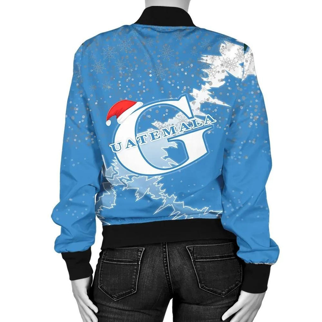 FUNSTUFFPRINT Guatemala Christmas Coat Of Arms Women Bomber Jacket Style 3D Bomber Jacket