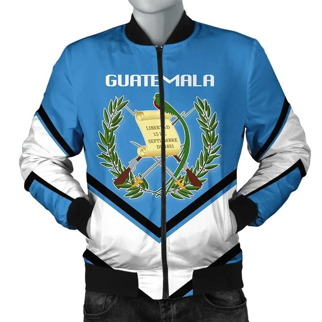 FUNSTUFFPRINT Guatemala Coat Of Arms Men Bomber Jacket Lucian Style 3D Bomber Jacket