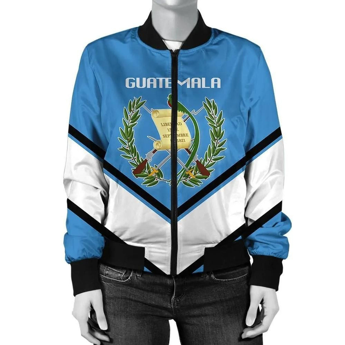 FUNSTUFFPRINT Guatemala Coat Of Arms Women Bomber Lucian W 3D Bomber Jacket