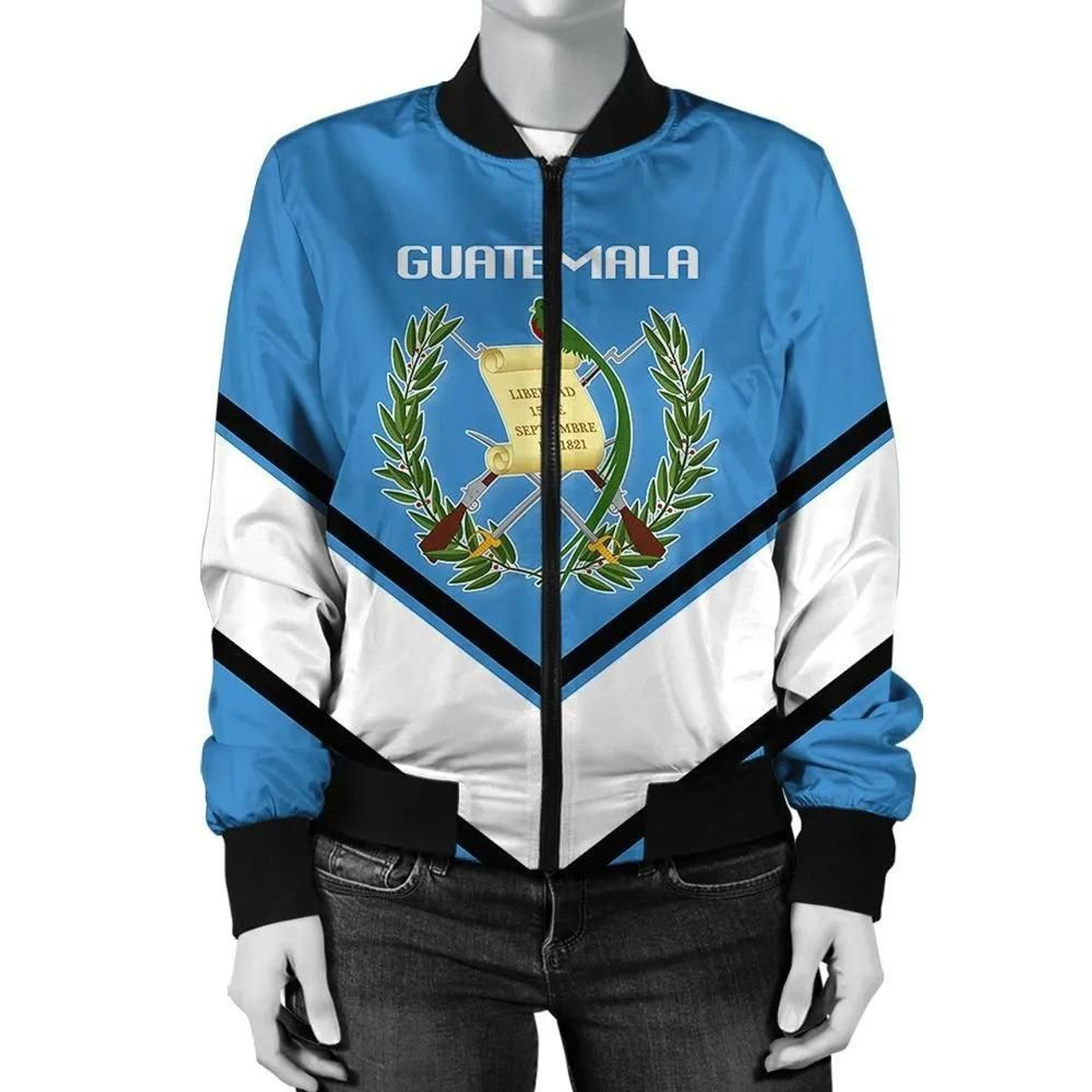 FUNSTUFFPRINT Guatemala Coat Of Arms Women Bomber Lucian W 3D Bomber Jacket