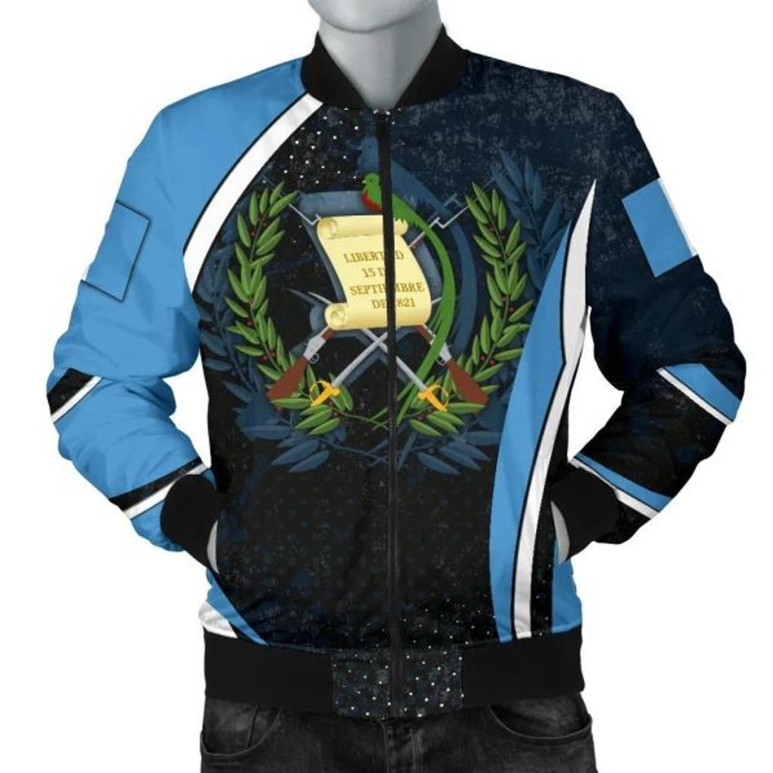 FUNSTUFFPRINT Guatemala Men's Bomber Jacket - Guatemalan Spirit - Bomber Jacket