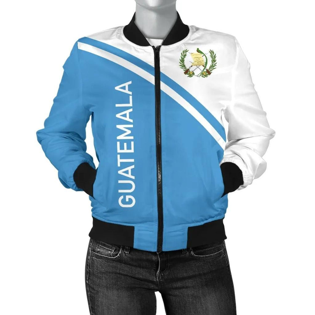 FUNSTUFFPRINT Guatemala Women's Bomber Jacker - Curve Version 3D Bomber Jacket