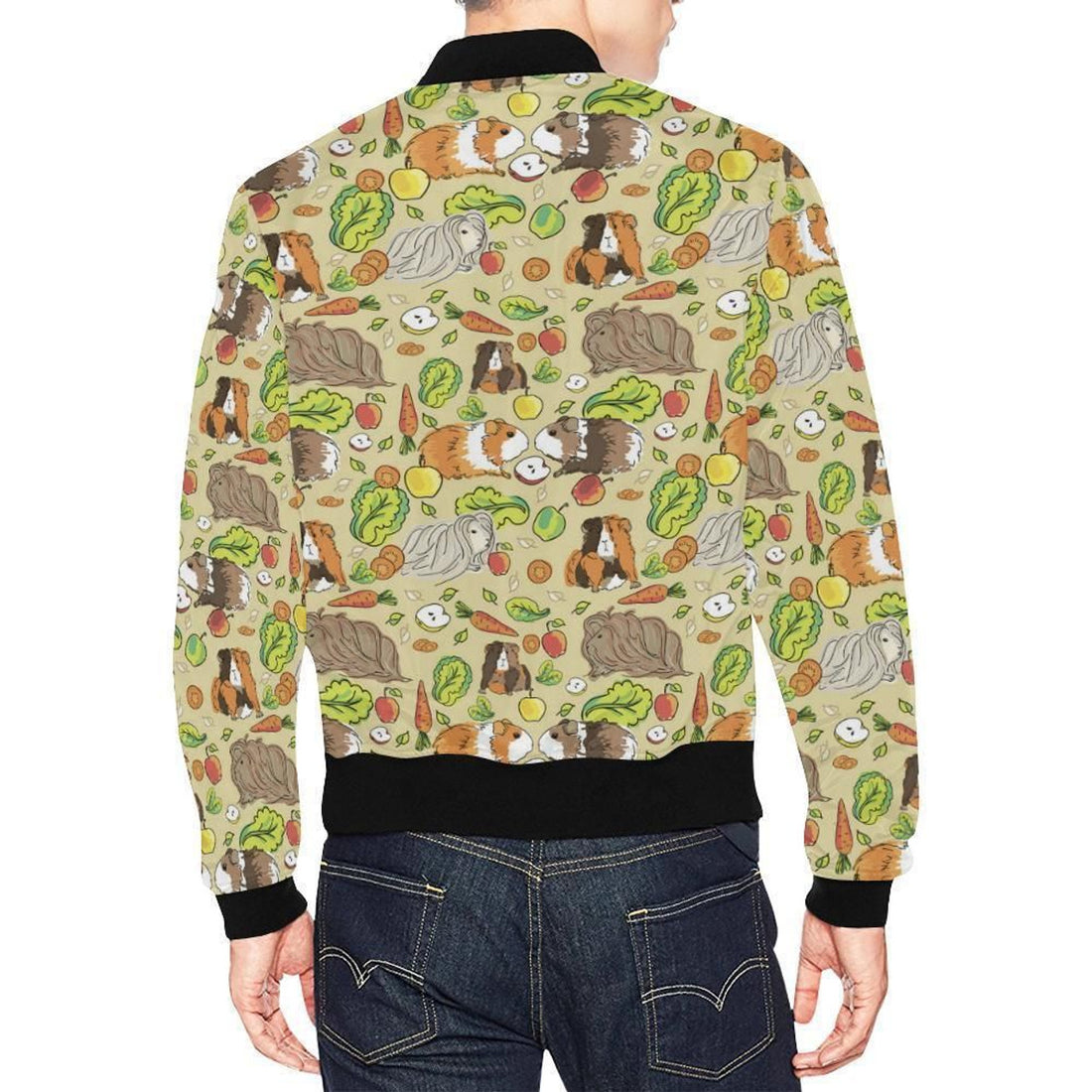 FUNSTUFFPRINT Guinea Pig Pattern Print Mens 3D Bomber Jacket