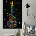 Guitar Lover, Kind Ness Music Peace Love Hope Inclusion, Music Lover, Poster Decor Poster and Canvas