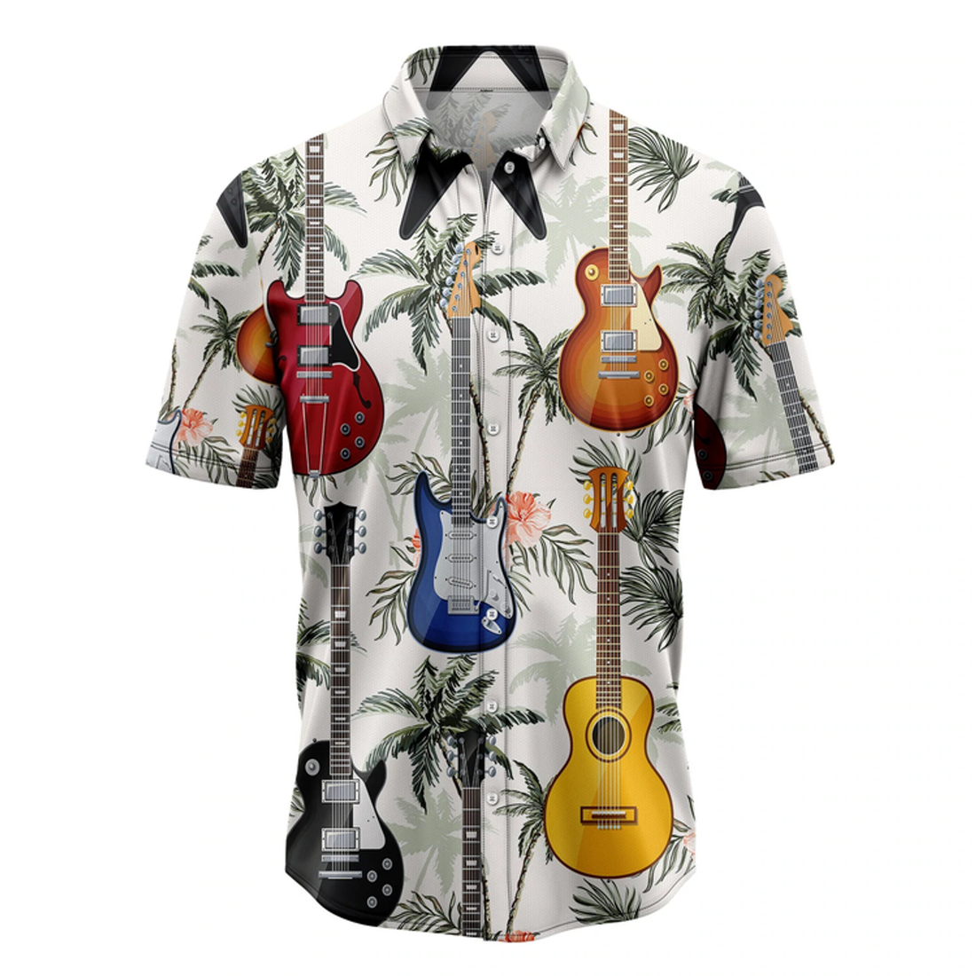 Guitar Tropical Vintage Hawaiian Shirt, Summer gift, Hawaiian Shirts for Men and Women Aloha Beach Shirt