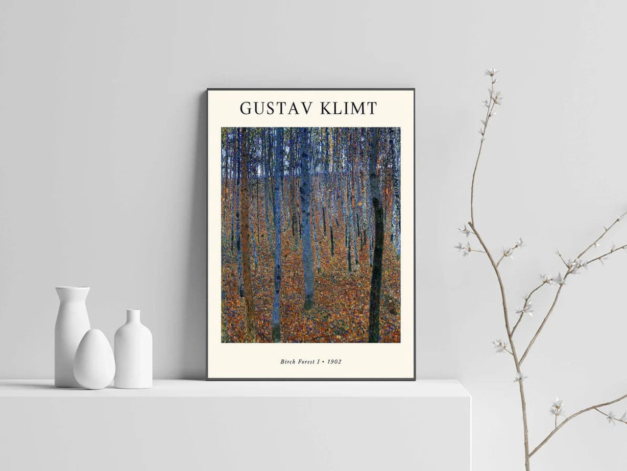 Gustav Klimt, Birch Forest 1 . 1902, Wall Poster Decor Poster and Canvas