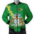 FUNSTUFFPRINT Guyana Christmas Coat Of Arms Men Bomber Jacket Style 3D Bomber Jacket