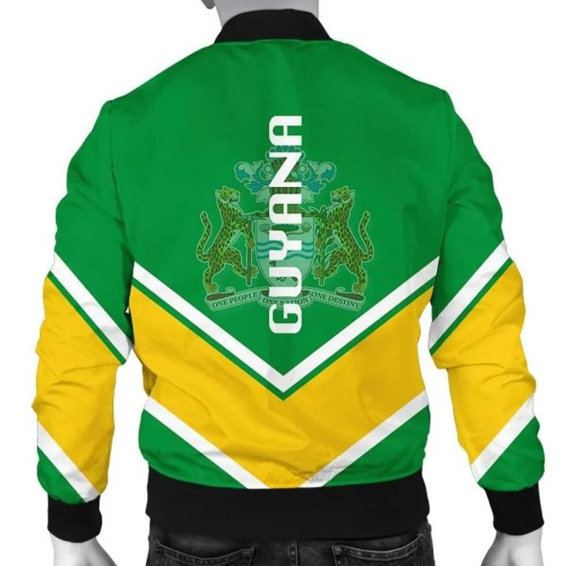 FUNSTUFFPRINT Guyana Coat Of Arms Men Bomber Jacket Lucian Style Bomber Jacket