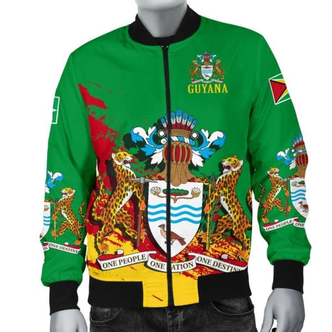 FUNSTUFFPRINT Guyana Special Men's 3D Bomber Jacket
