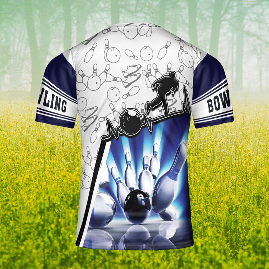 FUNSTUFFPRINT Customized Bowling Shirt Men And Women, Bowling Player 3D T-Shirts, Bowling Team Uniform 3D T-shirt