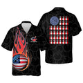 Custom Personalized name Skull Flame Hawaiian Bowling Shirts Button-Down Short Sleeve Shirts