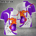 Custom Bowling Ball And Pins Flame Basic Multicolor Option Customized Name 3D Shirt, Idea Gift For Bowler