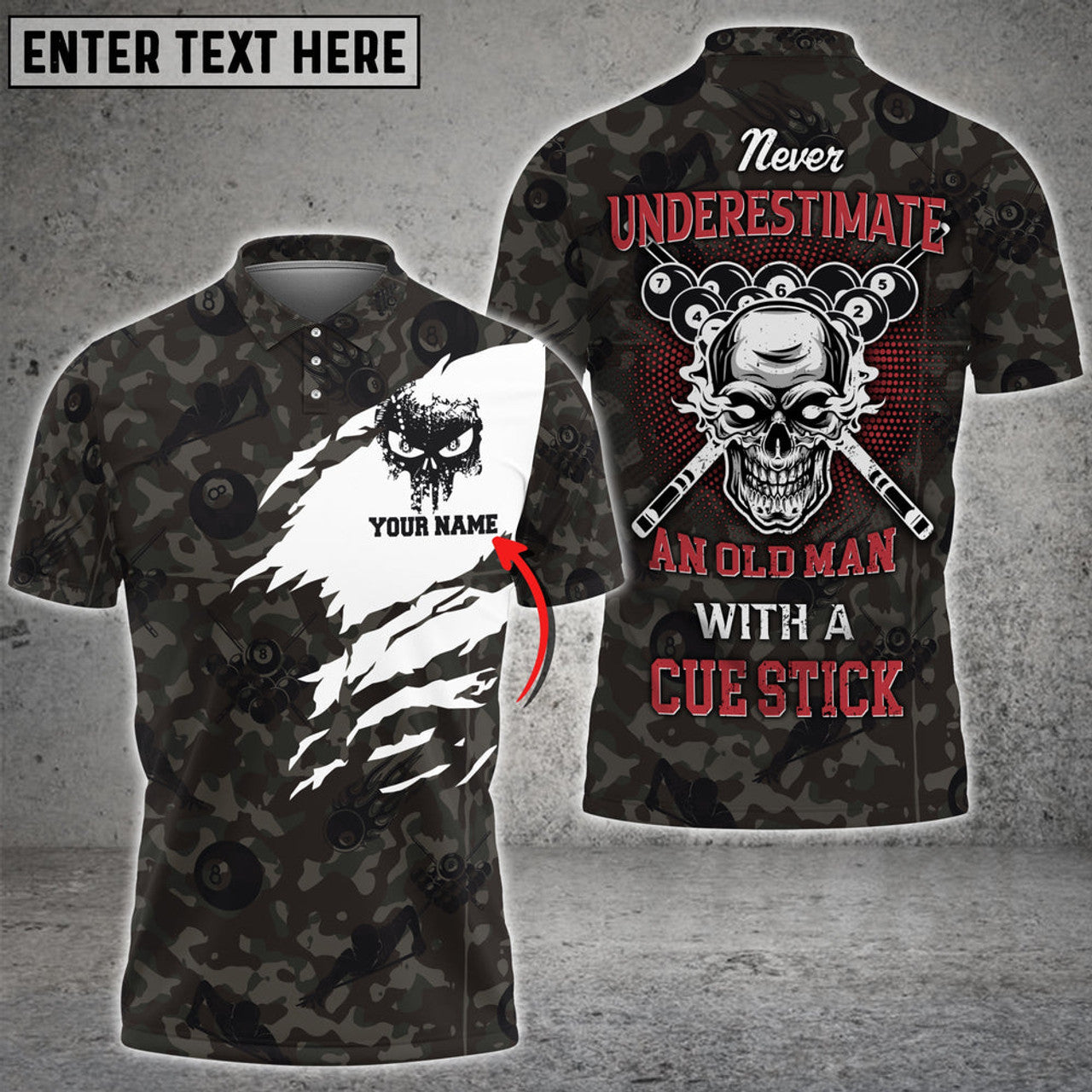 Custom Billiard Old Man With A Cue Stick Personalized Unisex Shirt