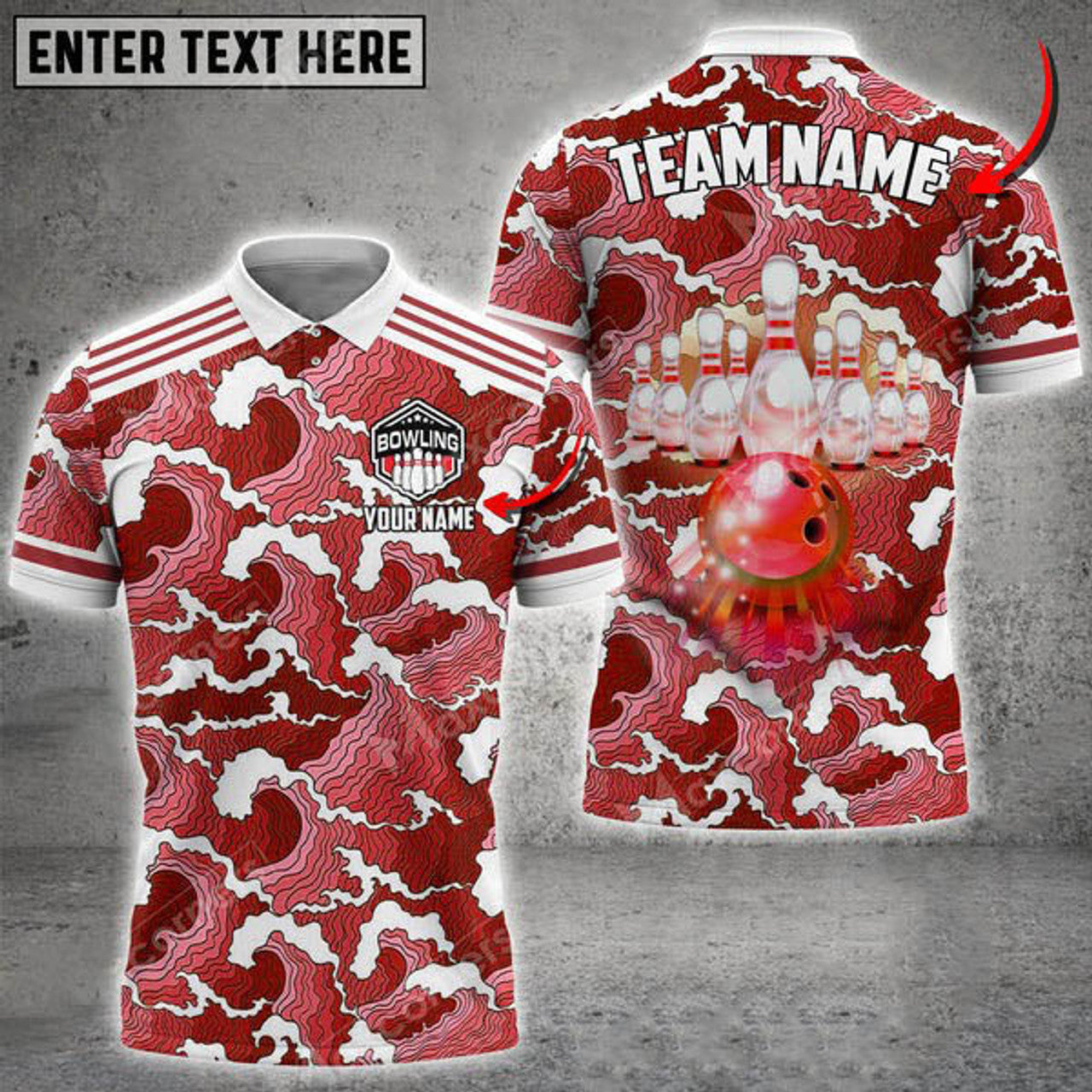 Custom Tsunami Bowling And Pins Customized Name 3D Shirt, Gift For Bowler