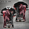 Custom Alpha Wolf Bowling And Pins Multicolor Customized Name 3D Shirt, Gift For Bowler