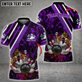 Custom Water Splash Bowling And Pins Multicolor Option Customized Name 3D Shirt