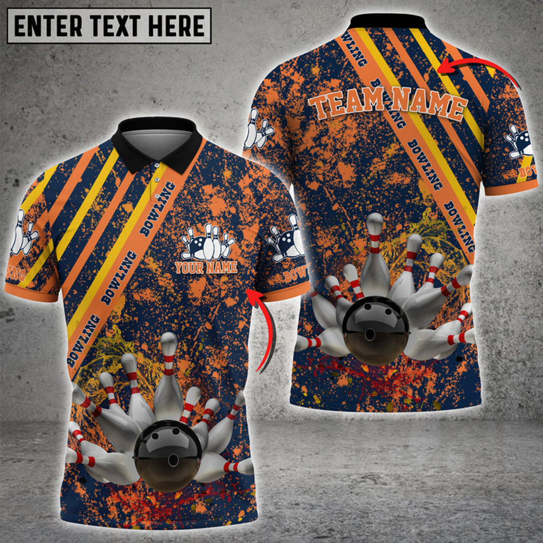 Custom Water Splash Bowling And Pins Multicolor Option Customized Name 3D Shirt