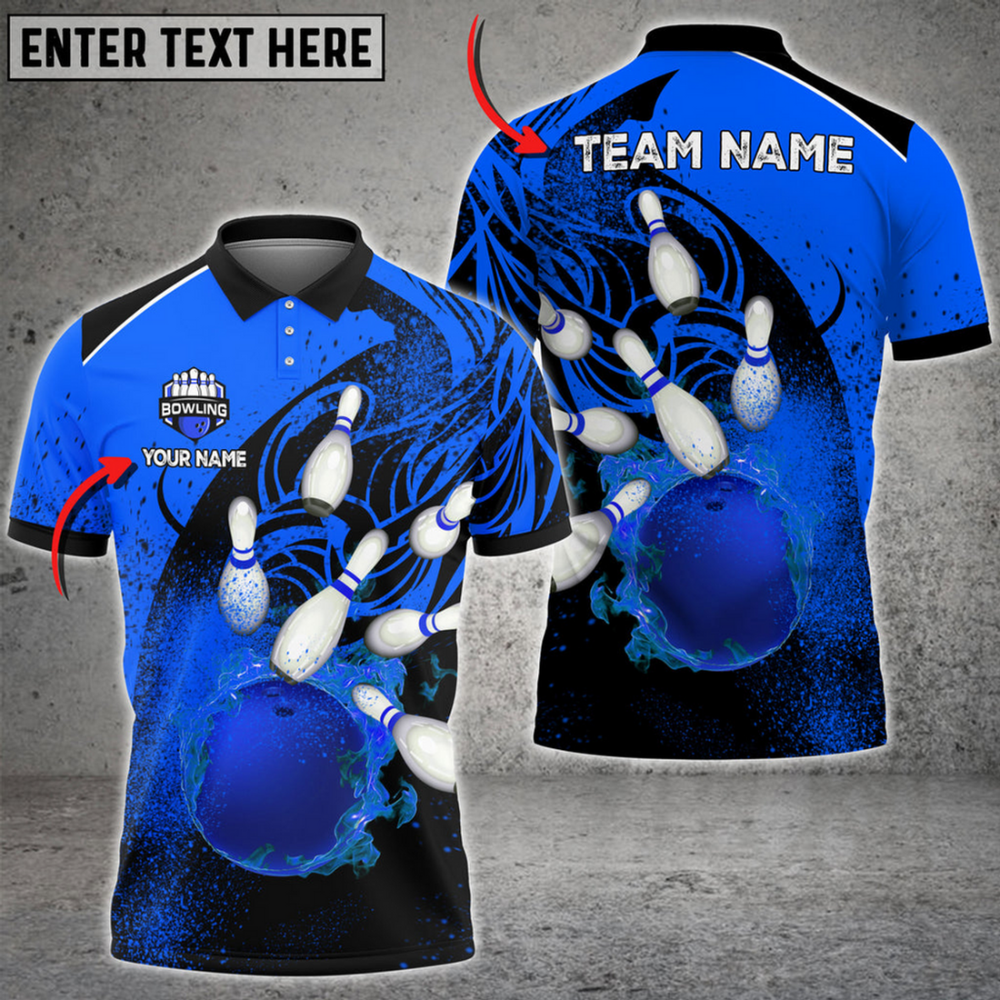 Custom Flame Pattern Bowling And Pins Multicolor Option Customized Name 3D Shirt, Gift For Bowler